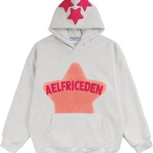 COPY - Aelfric Eden Womens Graphic Hoodies Pink Star Print Hoodie Unisex Oversi…